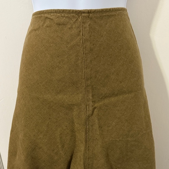 Eileen Fisher Olive Green Midi Skirt - Picture 2 of 15